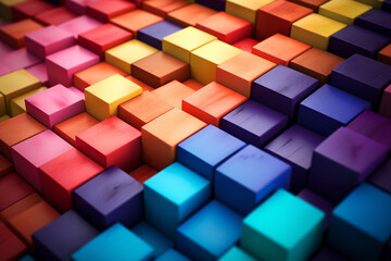 Fototapeta na wymiar Colored blocks, background for grid-based layouts. Generative Ai content