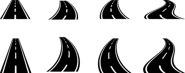 道路のイラストのバリエーションセット © DragonTiger8