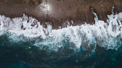 water flowing from the rocks