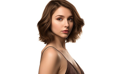 Obraz premium Beautiful fashion model exudes elegance and sensuality generated by AI