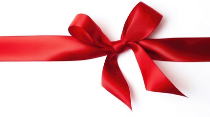 Red Ribbon with White Background