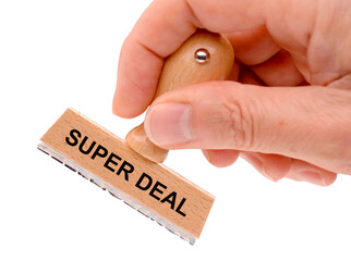 super deal printed on rubber stamp isolated over transparent background