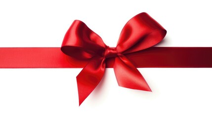 Red Ribbon with White Background