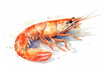 shrimp isolated on white background. Generated by AI.