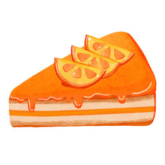 Orange cake decorated with fresh orange slices.