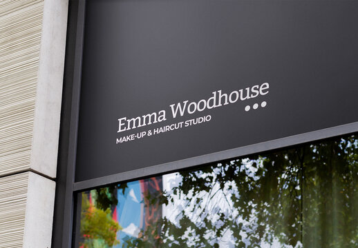 Sign Logo Mockup Template Style Effect Wall Badge Text Branding