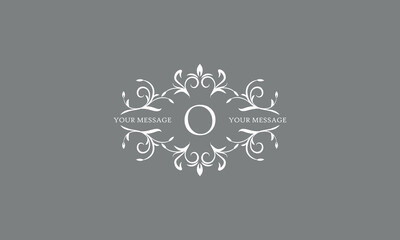 An elegant floral monogram design template for one or two letters, for example O. Wedding monogram. Vector illustration of the logo.