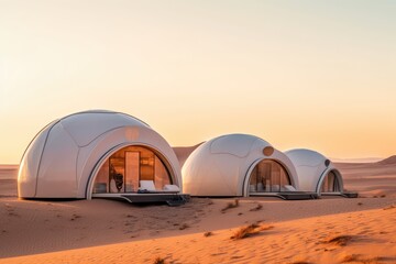 photo of modular pod in the desert