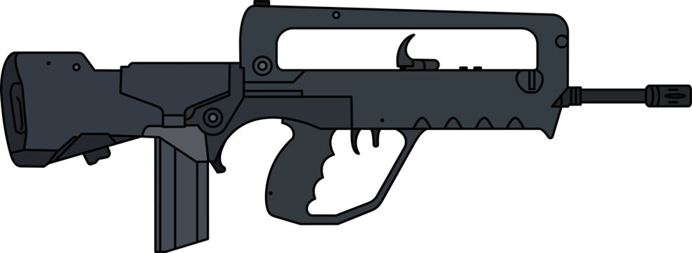 weapon vector famas assault rifle, french weapon