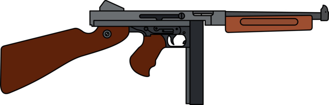 vector Thompson M1A1 submachine gun, tommy gun
