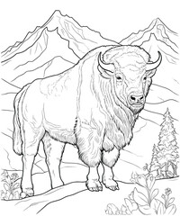 american bison in the wild coloring page