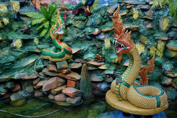 Naga statue which is the religious belief of Thailand.