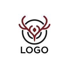 deer antlers logo with abstract design concept