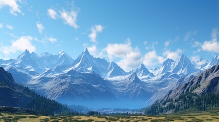 Fototapeta na wymiar Majestic Mountains Backdrop