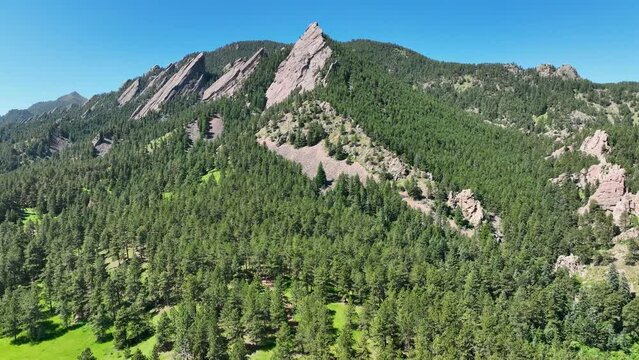 The Flatirons, rock formations at Chautauqua Park near Boulder, Colorado. High quality 4k footage