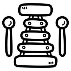 xylophone line icon style