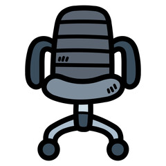 chair filled outline icon style