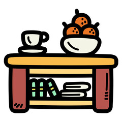 coffee table filled outline icon style