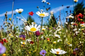 colorful flower meadow in summer