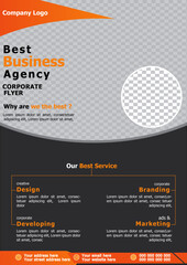 Modern and Creative Business Flyer design template with grandiant color. Vector illustration.