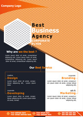 Modern and Creative Business Flyer design template with grandiant color. Vector illustration.