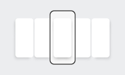 Modern Phone Mockup With Blank App Screens. Mobile Web Design Concept for Responsive Showcase Presentation. Vector Illustration