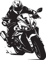 vector motorcycle silhouette rider guy on white background