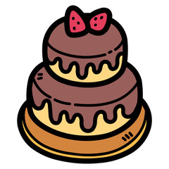 cake filled outline icon style