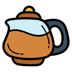 coffee pot filled outline icon style