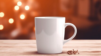 Blank white coffee cup mockup, Generative ai.