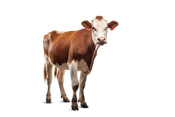 Cow full body white isolated background