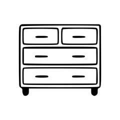 Dresser black outlines vector illustration