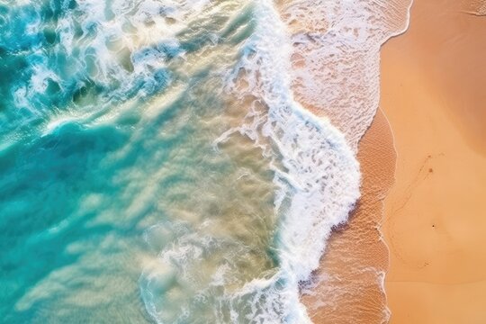 crashing waves on the Tropical beach sunny day AI Generated