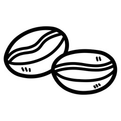 coffee bean line icon style