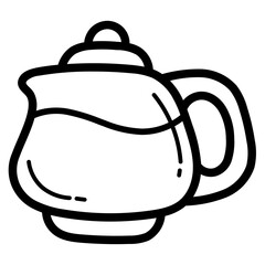 Obraz premium coffee pot line icon style