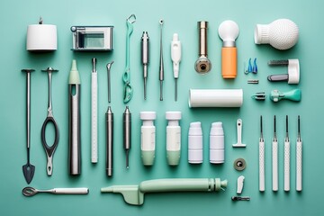 dentist equipment flat lay AI Generated