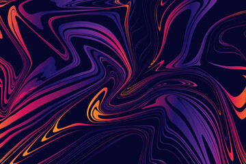 Abstract Psychedelic Pattern in colorful. Background Optical Illusion for Banner, Poster, Cover, Card. Abstract Memphis Lines in Liquid Texture. Vector Illustration
