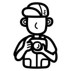 photographer line icon style