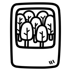 polaroid photo line icon style