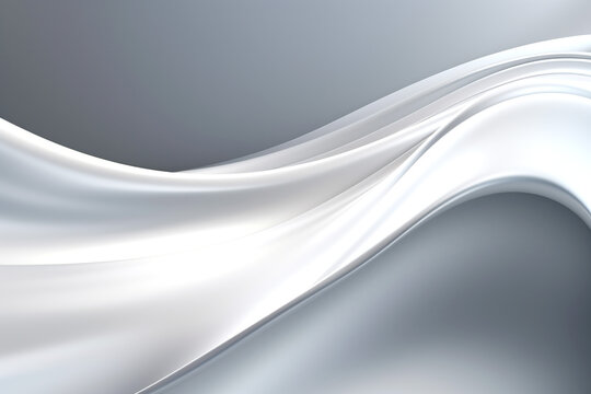 Abstract silver background with soft wavy folds. Creative Design for your business presentations, flyers, posters. Generative Ai content © Nataliia