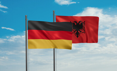 Germany and Albania national flag
