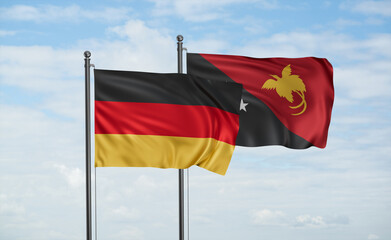 Naklejka premium Papua New Guinea and Germany flag