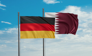 Qatar and Germany flag
