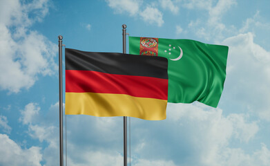 Turkmenistan and Germany flag