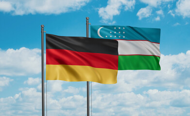 Uzbekistan and Germany flag
