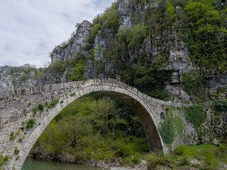 Fototapeta na wymiar Kokoris stone bridge, Zagorohoria, Epirus Greece