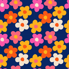 Hand drawn flowers, seamless patterns with floral for fabric, textiles, clothing, wrapping paper, cover, banner, interior decor, abstract backgrounds.