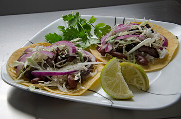 Open Grilled Beef Fajitas with fresh Salsa, Up Close Perspective - 2