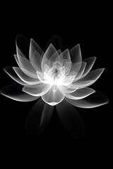 abstract the lotus, black and white illustration. Generative AI