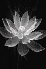 abstract the lotus, black and white illustration. Generative AI